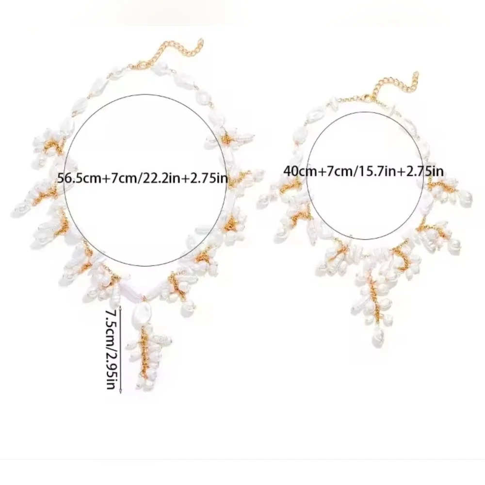 Pearl and Gold Statement Necklace - Picture 6 of 7